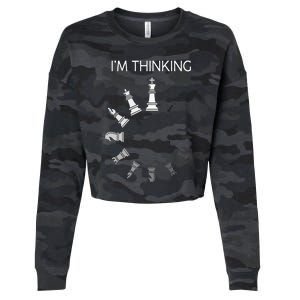 I Am Thinking Chess Pieces Im Thinking Chess Player Lover Cropped Pullover Crew