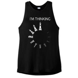 I Am Thinking Chess Pieces Im Thinking Chess Player Lover Ladies PosiCharge Tri-Blend Wicking Tank