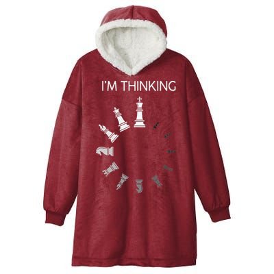I Am Thinking Chess Pieces Im Thinking Chess Player Lover Hooded Wearable Blanket