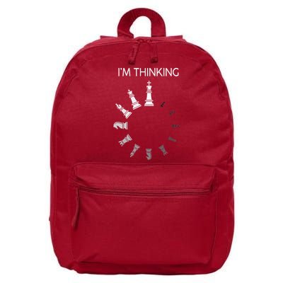 I Am Thinking Chess Pieces Im Thinking Chess Player Lover 16 in Basic Backpack