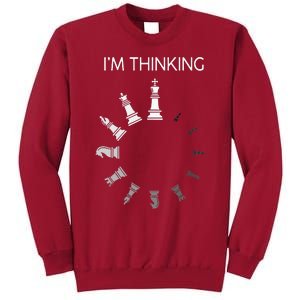 I Am Thinking Chess Pieces Im Thinking Chess Player Lover Tall Sweatshirt