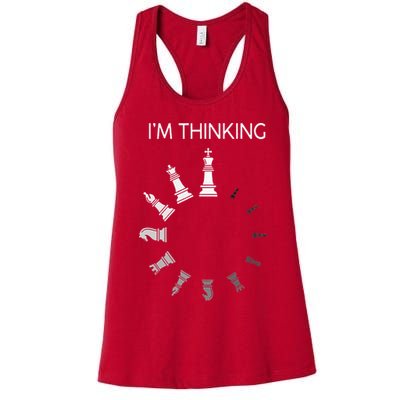 I Am Thinking Chess Pieces Im Thinking Chess Player Lover Womens Tank Top