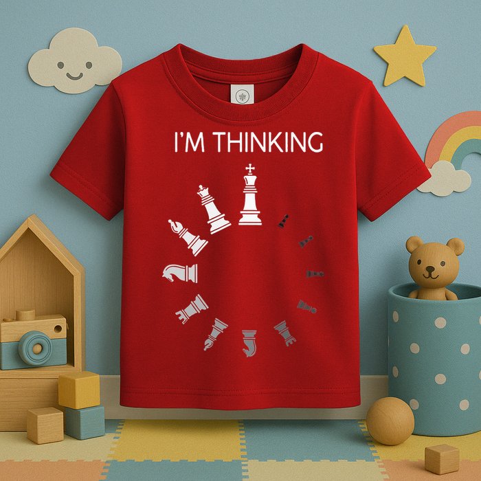 I Am Thinking Chess Pieces Im Thinking Chess Player Lover Toddler T-Shirt