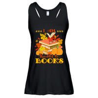 I Am Thankful For Books Fall Librarian Funny Thanksgiving Ladies Essential Flowy Tank