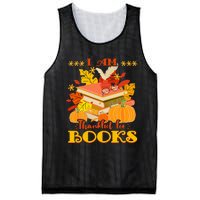 I Am Thankful For Books Fall Librarian Funny Thanksgiving Mesh Reversible Basketball Jersey Tank