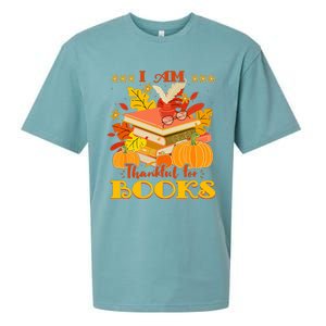 I Am Thankful For Books Fall Librarian Funny Thanksgiving Sueded Cloud Jersey T-Shirt