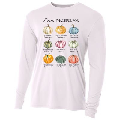 I Am Thankful For Pumpkin Bible Verse Cooling Performance Long Sleeve Crew