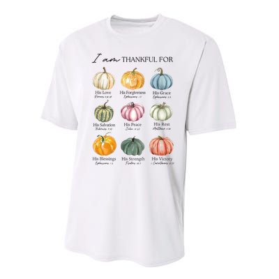 I Am Thankful For Pumpkin Bible Verse Performance Sprint T-Shirt