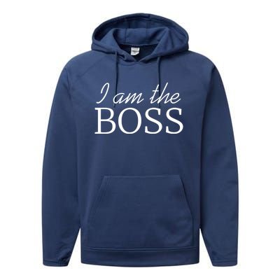 I Am The Boss Gift Best Ager Design Gift Performance Fleece Hoodie