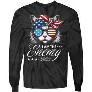 I Am The Enemy Within Cat Ladies Kamala Harris 2024 Merch (3) Tie-Dye Long Sleeve Shirt