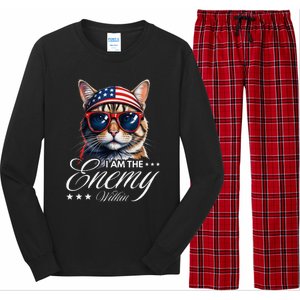 I Am The Enemy Within Cat Ladies Kamala Harris 2024 Merch Long Sleeve Pajama Set