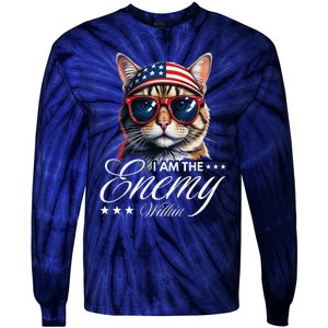 I Am The Enemy Within Cat Ladies Kamala Harris 2024 Merch Tie-Dye Long Sleeve Shirt