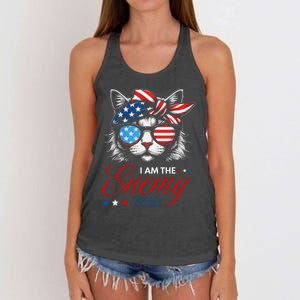 I Am The Enemy Within Cat Ladies Kamala Harris 2024 Merch Women's Knotted Racerback Tank