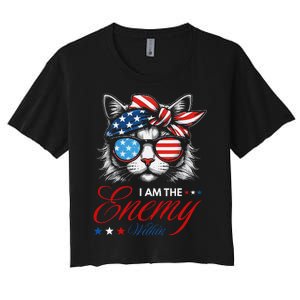 I Am The Enemy Within Cat Ladies Kamala Harris 2024 Merch Women's Crop Top Tee