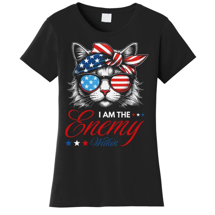 I Am The Enemy Within Cat Ladies Kamala Harris 2024 Merch Women's T-Shirt