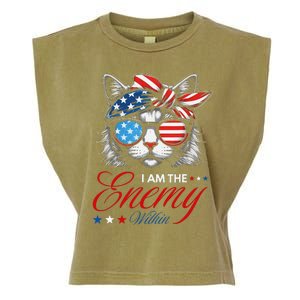 I Am The Enemy Within Cat Ladies Kamala Harris 2024 Merch Garment-Dyed Women's Muscle Tee