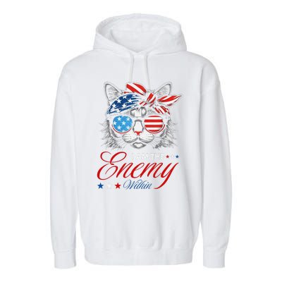 I Am The Enemy Within Cat Ladies Kamala Harris 2024 Merch Garment-Dyed Fleece Hoodie