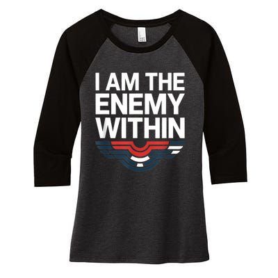 I Am The Enemy Within Women's Tri-Blend 3/4-Sleeve Raglan Shirt