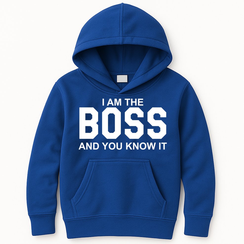 I Am The Boss And You Know Imeaningful Gift I Am The Boss Tee Funny Cute Gift Kids Hoodie
