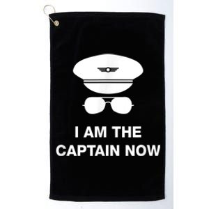 I Am The Captain Now Funny Pilot Platinum Collection Golf Towel