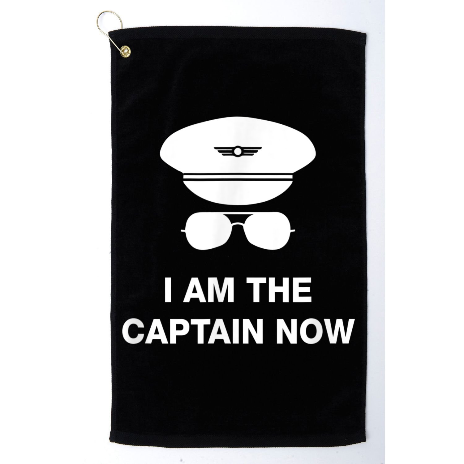 I Am The Captain Now Funny Pilot Golf Towel