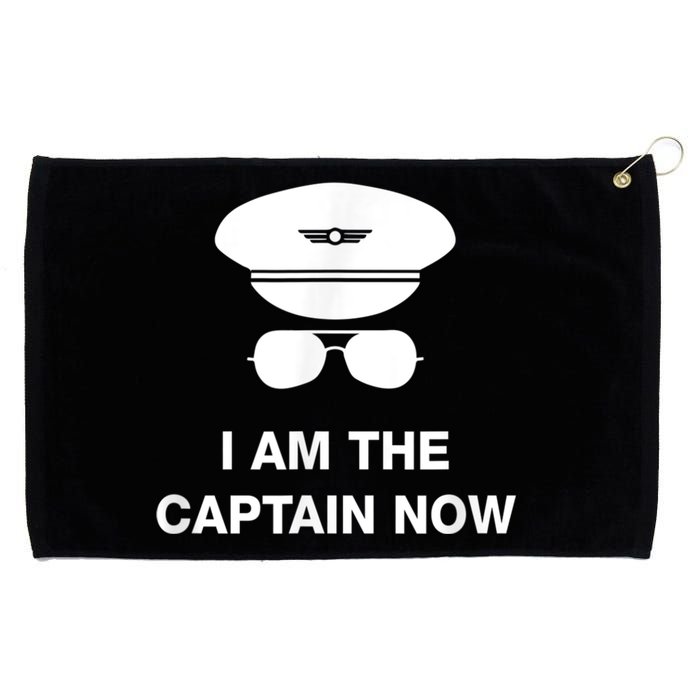 I Am The Captain Now Funny Pilot Grommeted Golf Towel