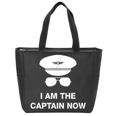 I Am The Captain Now Funny Pilot Zip Tote Bag
