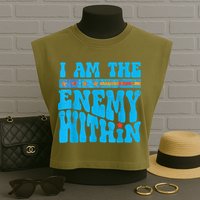 I Am The Enemy Within I Am The Enemy Within America Garment-Dyed Women's Muscle Tee