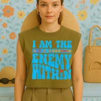 I Am The Enemy Within I Am The Enemy Within America Garment-Dyed Women's Muscle Tee