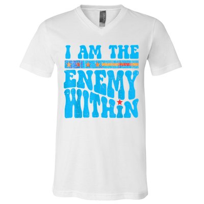 I Am The Enemy Within I Am The Enemy Within America V-Neck T-Shirt