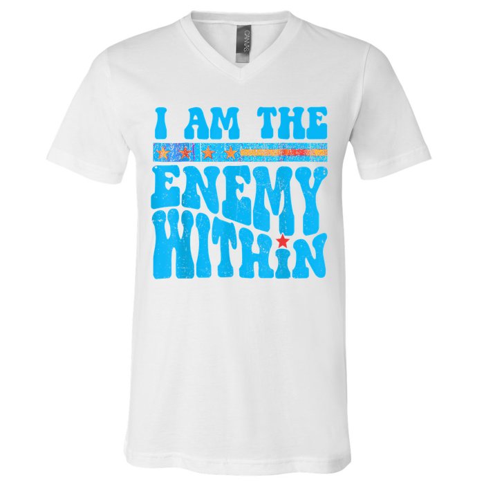 I Am The Enemy Within I Am The Enemy Within America V-Neck T-Shirt