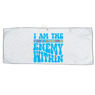 I Am The Enemy Within I Am The Enemy Within America Large Microfiber Waffle Golf Towel