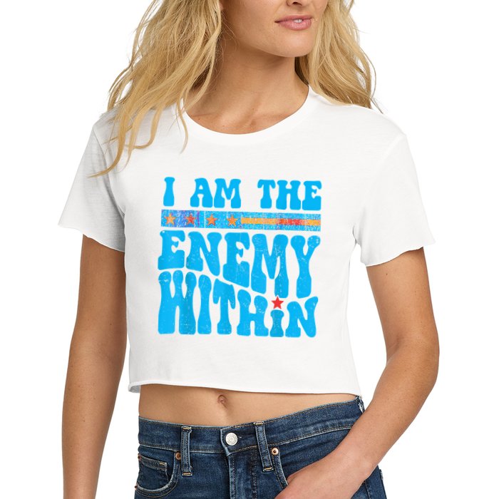I Am The Enemy Within I Am The Enemy Within America Crop Top