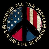 Imagine All The People Living Life In Peace Hippie Lover 16 in Basic Backpack