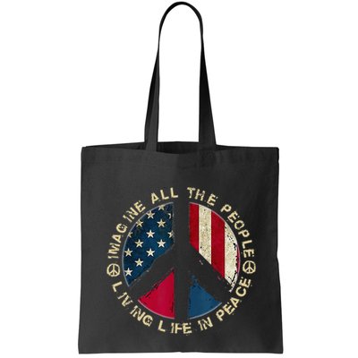 Imagine All The People Living Life In Peace Hippie Lover Bag