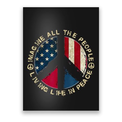 Imagine All The People Living Life In Peace Hippie Lover Poster