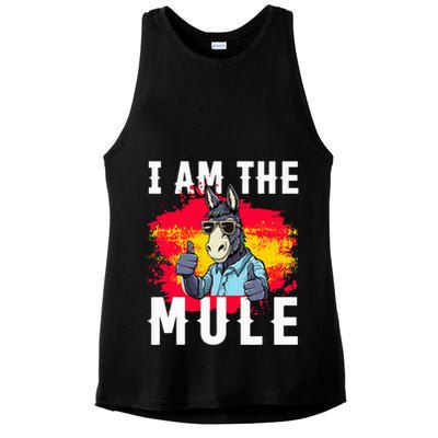 I Am The Mule T Funny Mule Donkey Ladies PosiCharge Tri-Blend Wicking Tank