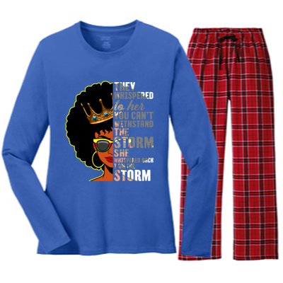 I Am The Storm Juneteenth Black History Month Mothers Day Great Gift Women's Long Sleeve Flannel Pajama Set 