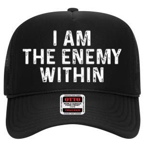 I Am The Enemy Within Simple Cute Design High Crown Mesh Back Trucker Hat