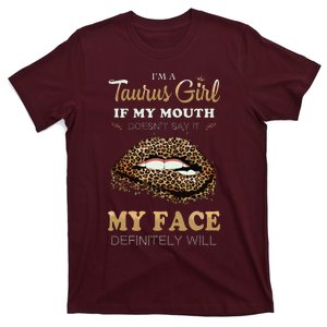 Im A Taurus Girl Funny Leopard Printed Birthday T-Shirt