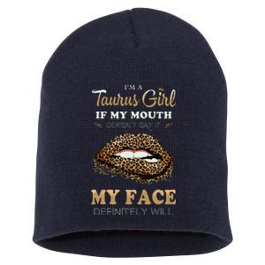 Im A Taurus Girl Funny Leopard Printed Birthday Short Acrylic Beanie