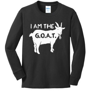 I Am The G.O.A.T. Greatest Of All Time Athletics Champion Kids Long Sleeve Shirt