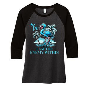 I Am The Enemy Within Harris 2024 I Am The Enemy Within Women's Tri-Blend 3/4-Sleeve Raglan Shirt