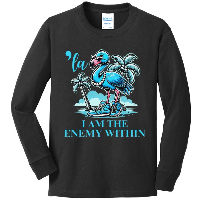 I Am The Enemy Within Harris 2024 I Am The Enemy Within Kids Long Sleeve Shirt