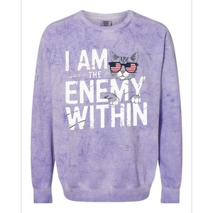 I Am The Enemy Within Kamala Harris 2024 Cat Lovers Colorblast Crewneck Sweatshirt