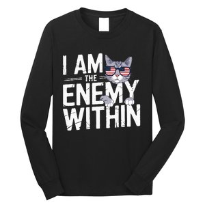 I Am The Enemy Within Kamala Harris 2024 Cat Lovers Long Sleeve Shirt