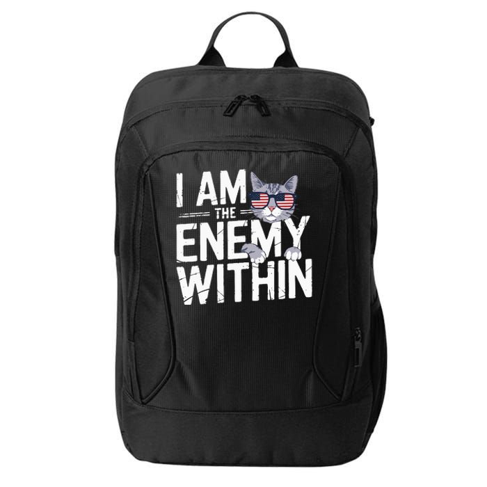 I Am The Enemy Within Kamala Harris 2024 Cat Lovers City Backpack