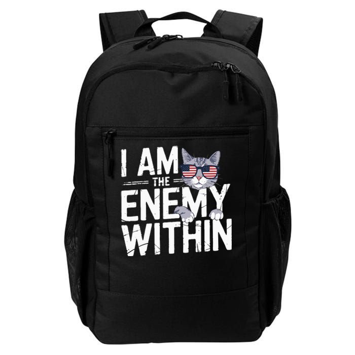 I Am The Enemy Within Kamala Harris 2024 Cat Lovers Daily Commute Backpack