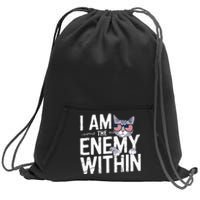 I Am The Enemy Within Kamala Harris 2024 Cat Lovers Sweatshirt Cinch Pack Bag