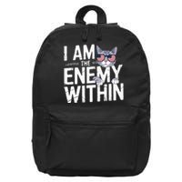 I Am The Enemy Within Kamala Harris 2024 Cat Lovers 16 in Basic Backpack